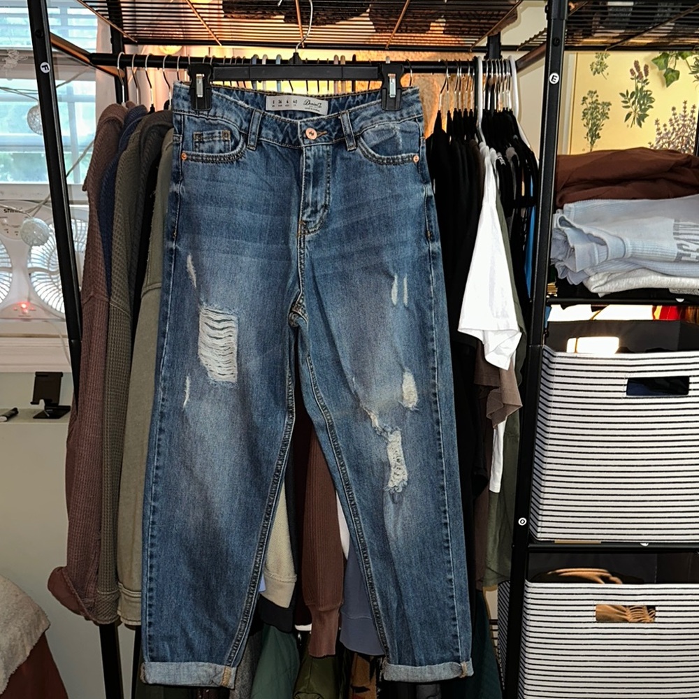 Denim&Co. Blue Boyfriend Jeans